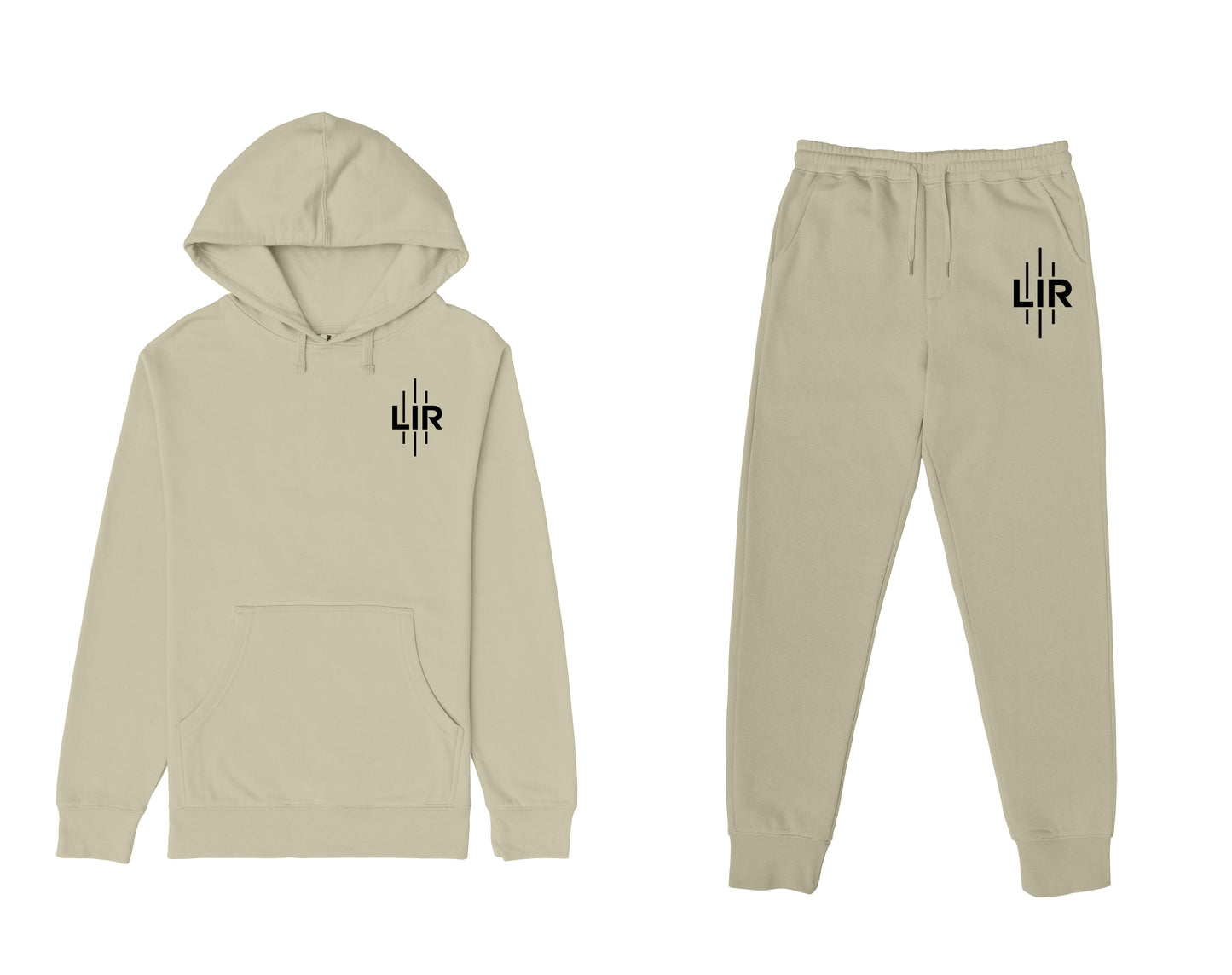 LIR Logo Beige Sweatsuit w/ Black Logo