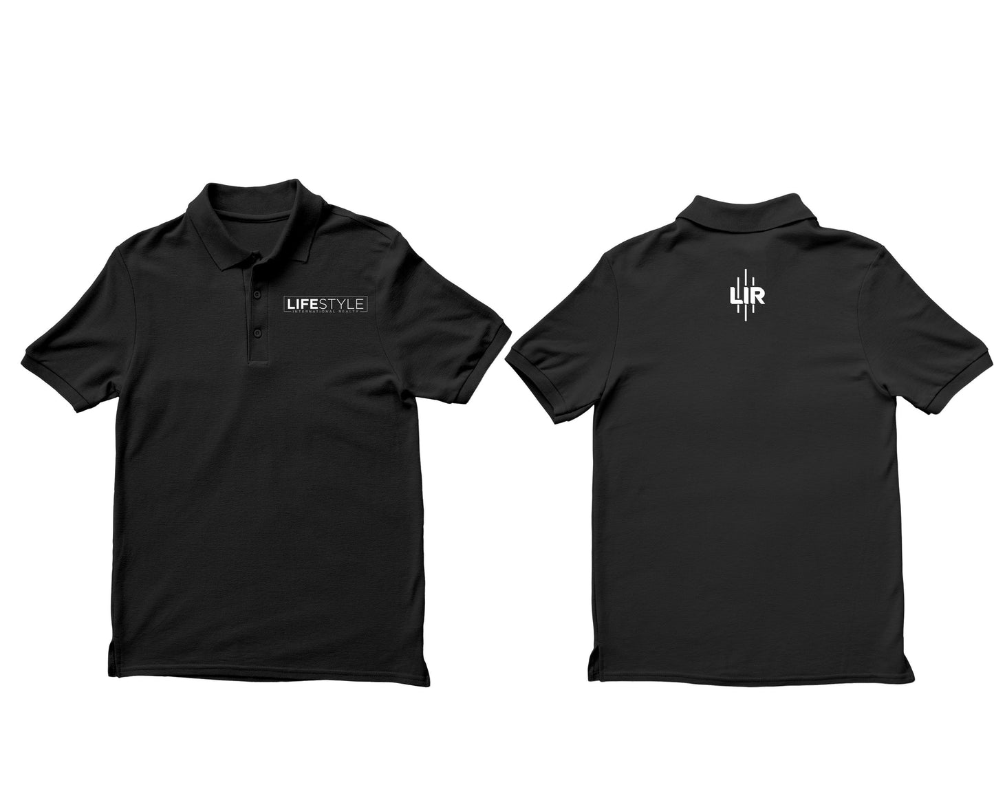 LIR Black Polo w/ White Logo