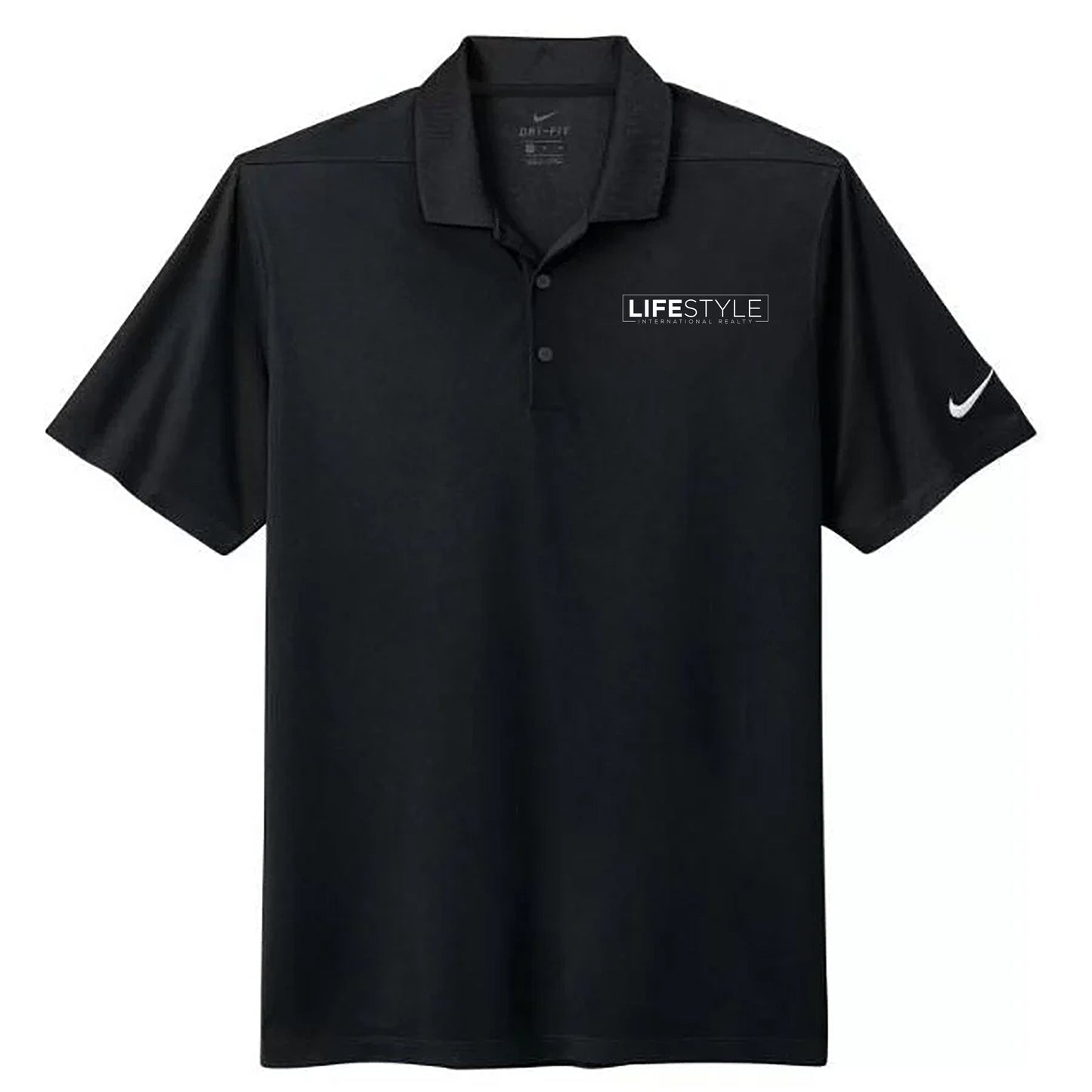 Lifestyle Nike Black Polo w/ White Logo