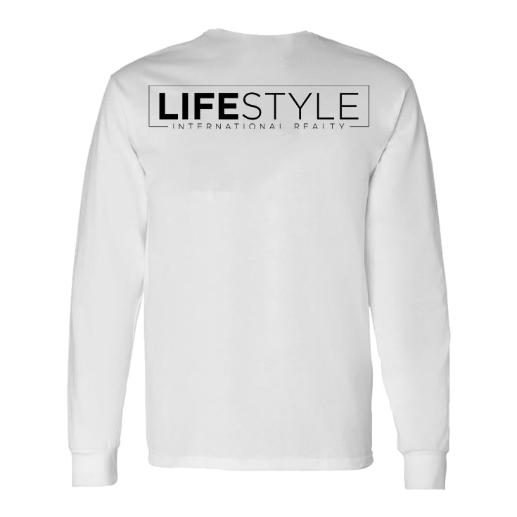 Classic White Long Sleeve Tee w/ Black Logo
