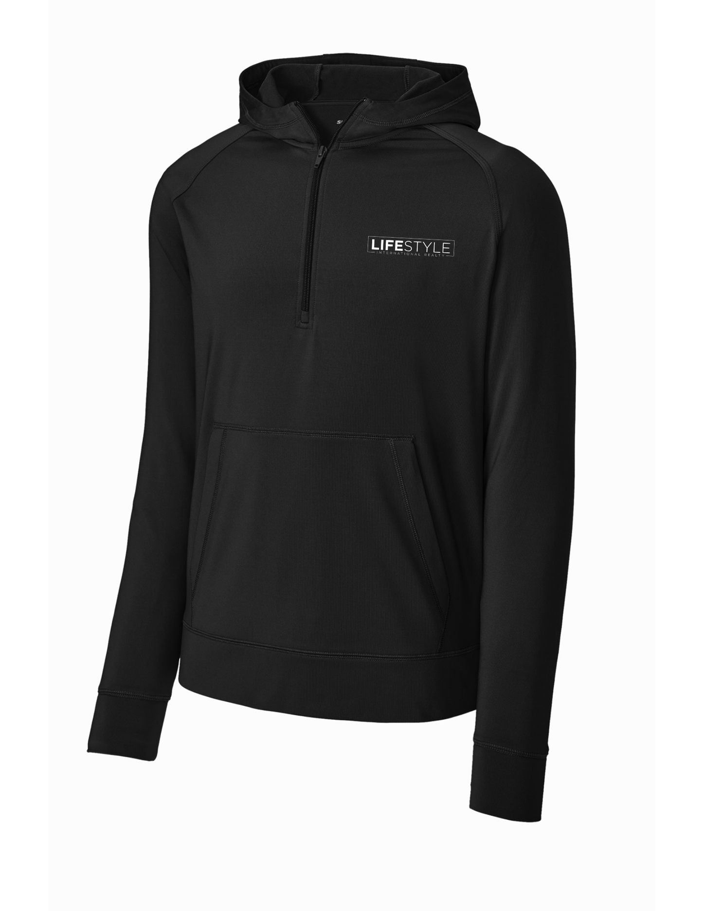 LIR ACTIVEWEAR 1/2 ZIP LONG SLEEVE W/ HOOD