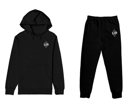 LIR Logo Sweatsuit Black w/ White Logo