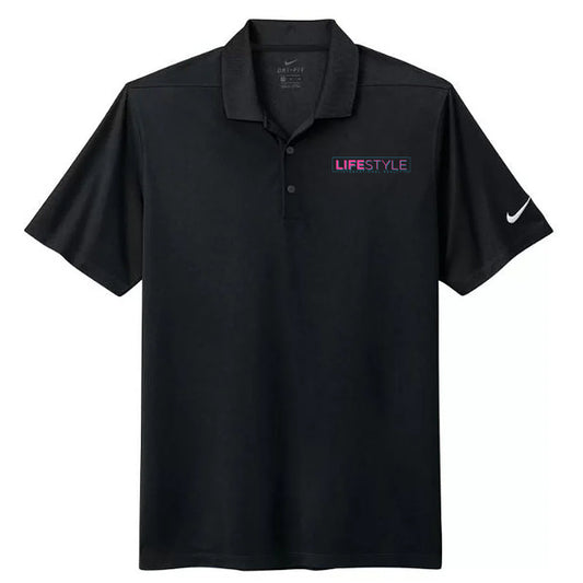 Lifestyle Nike Black Polo w/ Color Logo